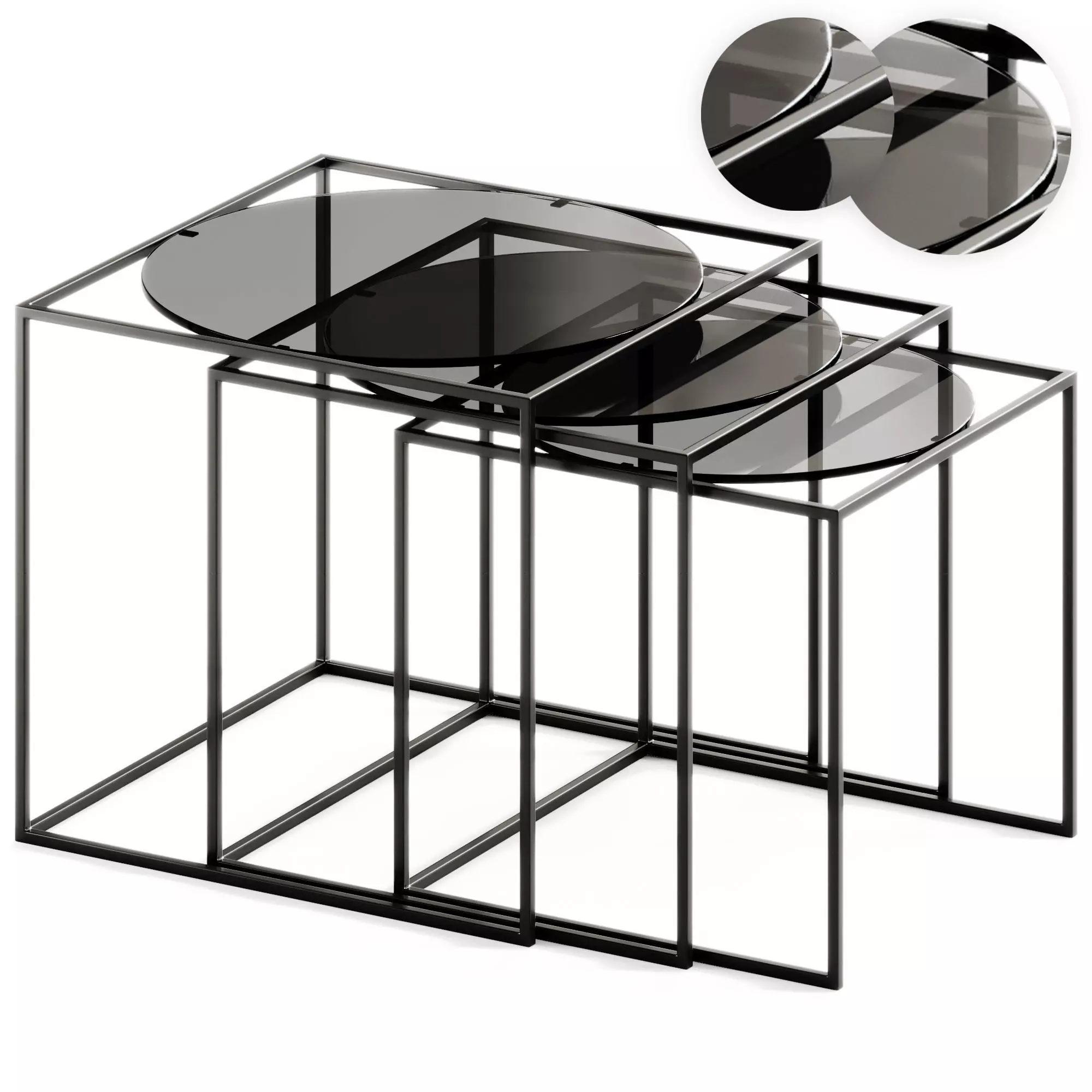 Roche Bobois G3 Square metal coffee table 3D model