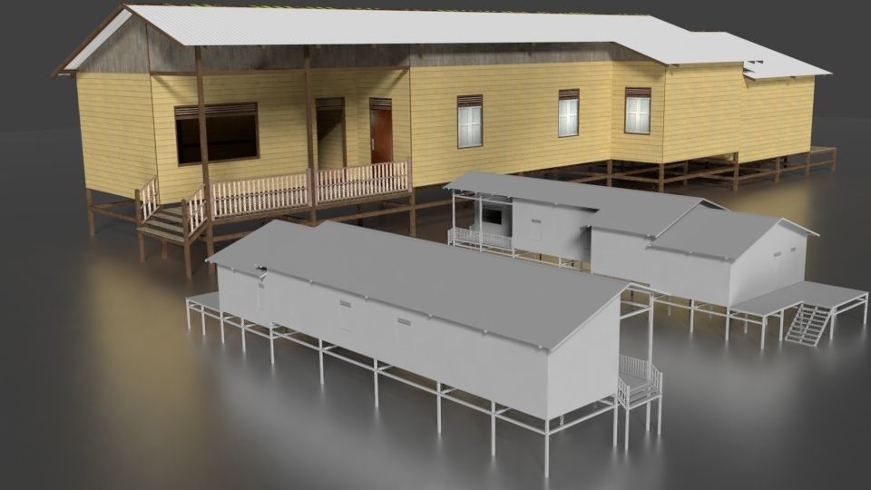 Rumah Kayu Pinggir Sungai 021-040 3D model_10