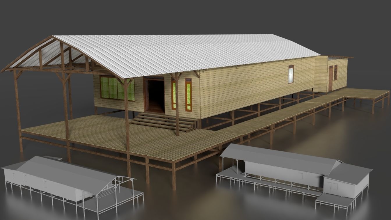 Rumah Kayu Pinggir Sungai 021-040 3D model_15