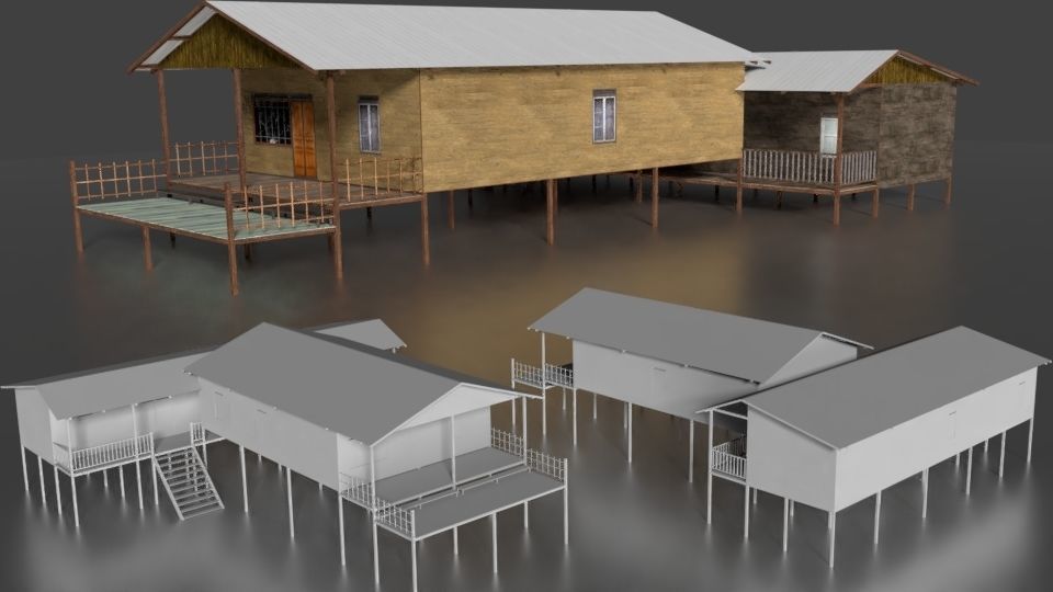 Rumah Kayu Pinggir Sungai 021-040 3D model_3