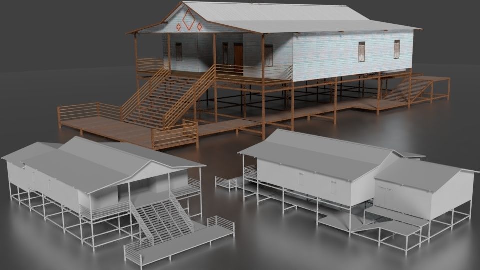 Rumah Kayu Pinggir Sungai 021-040 3D model_11