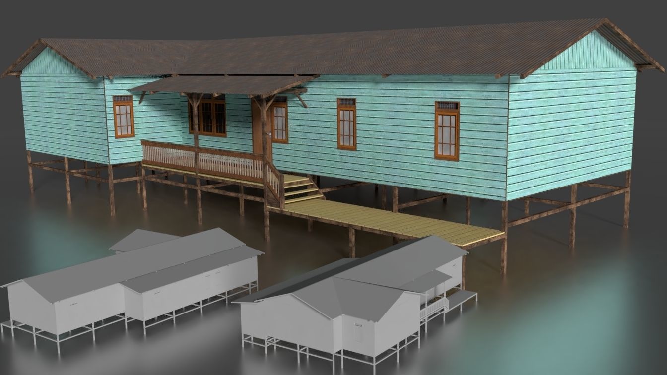Rumah Kayu Pinggir Sungai 021-040 3D model_17