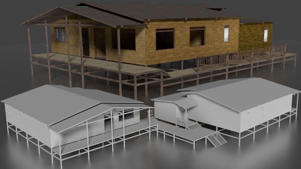 Rumah Kayu Pinggir Sungai 021-040 3D model_12