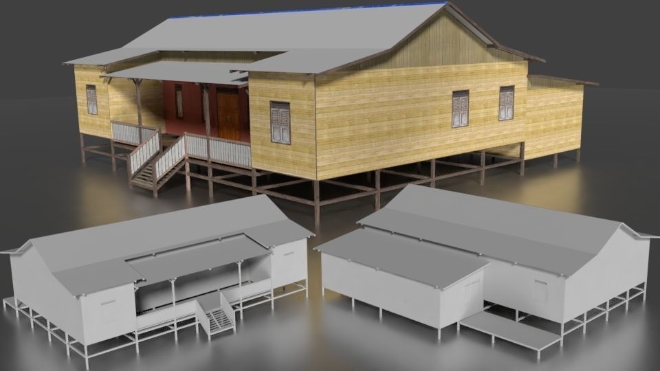 Rumah Kayu Pinggir Sungai 021-040 3D model_9