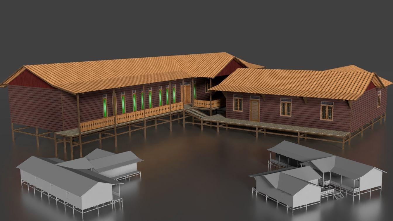 Rumah Kayu Pinggir Sungai 021-040 3D model_18