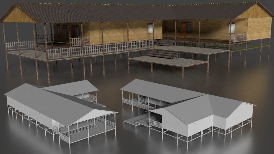 Rumah Kayu Pinggir Sungai 021-040 3D model_5