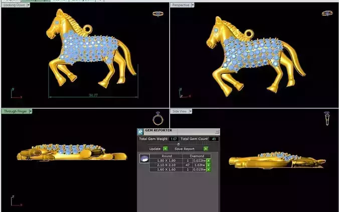 Horse Diamond Pendant