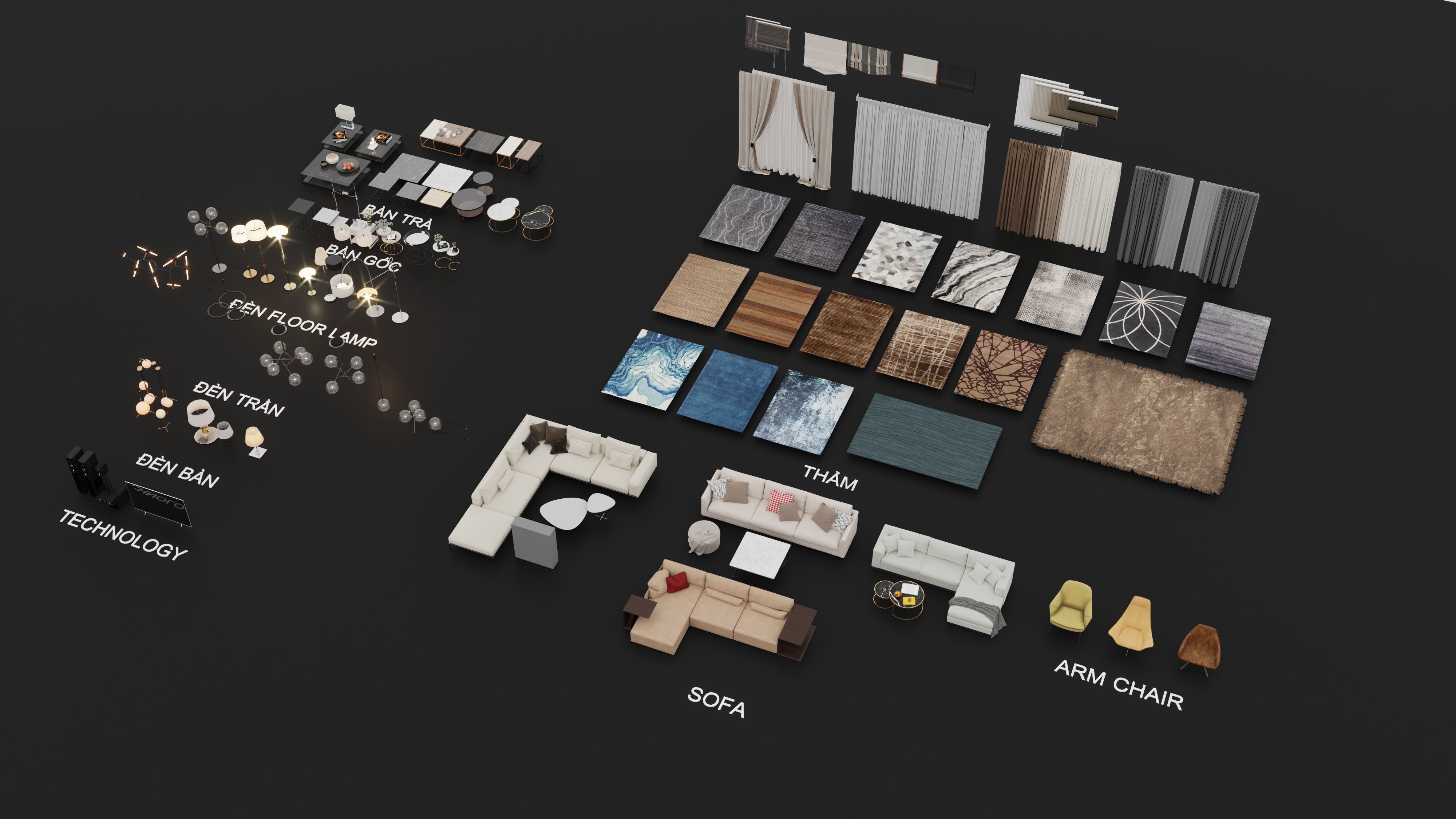 Interior - Sofa - Living Collection - 3D model 3D model_7