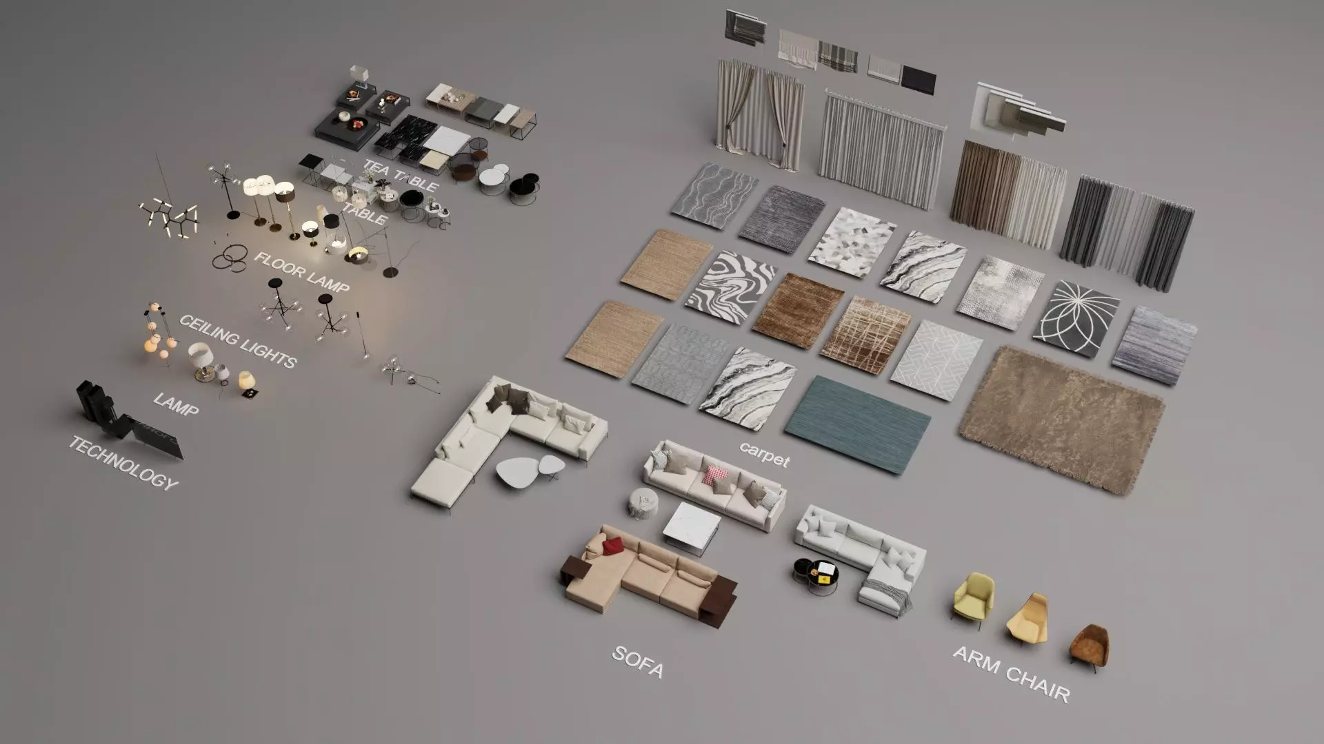 Interior - Sofa - Living Collection - 3D model 3D model_0