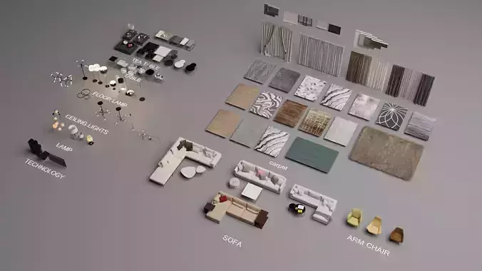 Interior - Sofa - Living Collection - 3D model 3D model