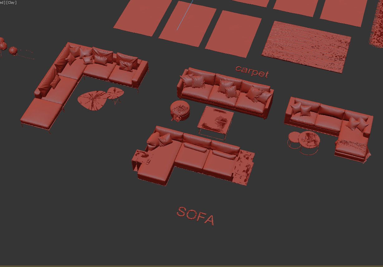 Interior - Sofa - Living Collection - 3D model 3D model_6