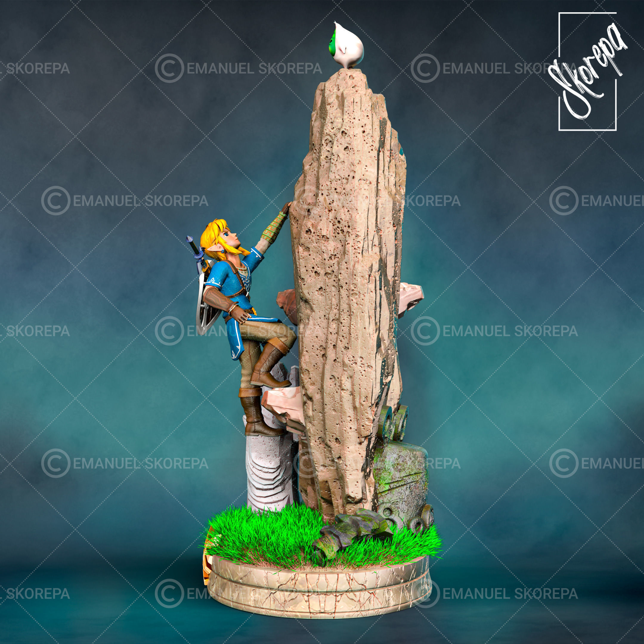 Link Climbing Diorama 3D print model_1