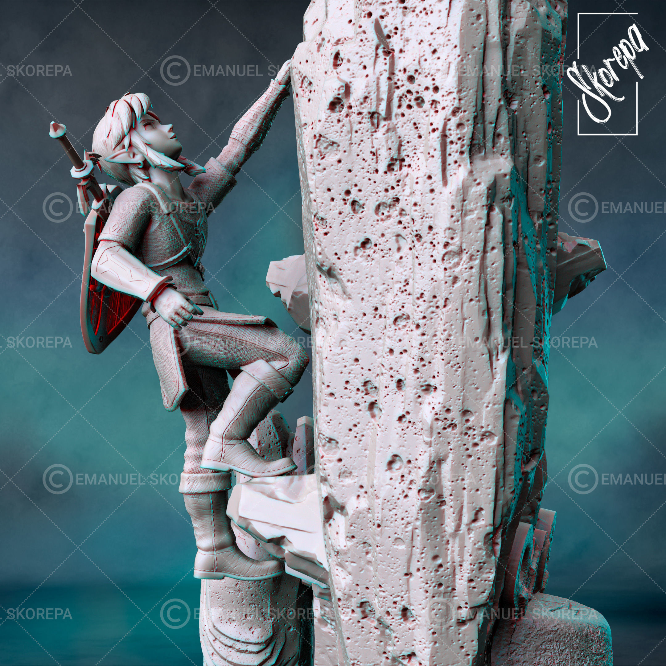 Link Climbing Diorama 3D print model_6