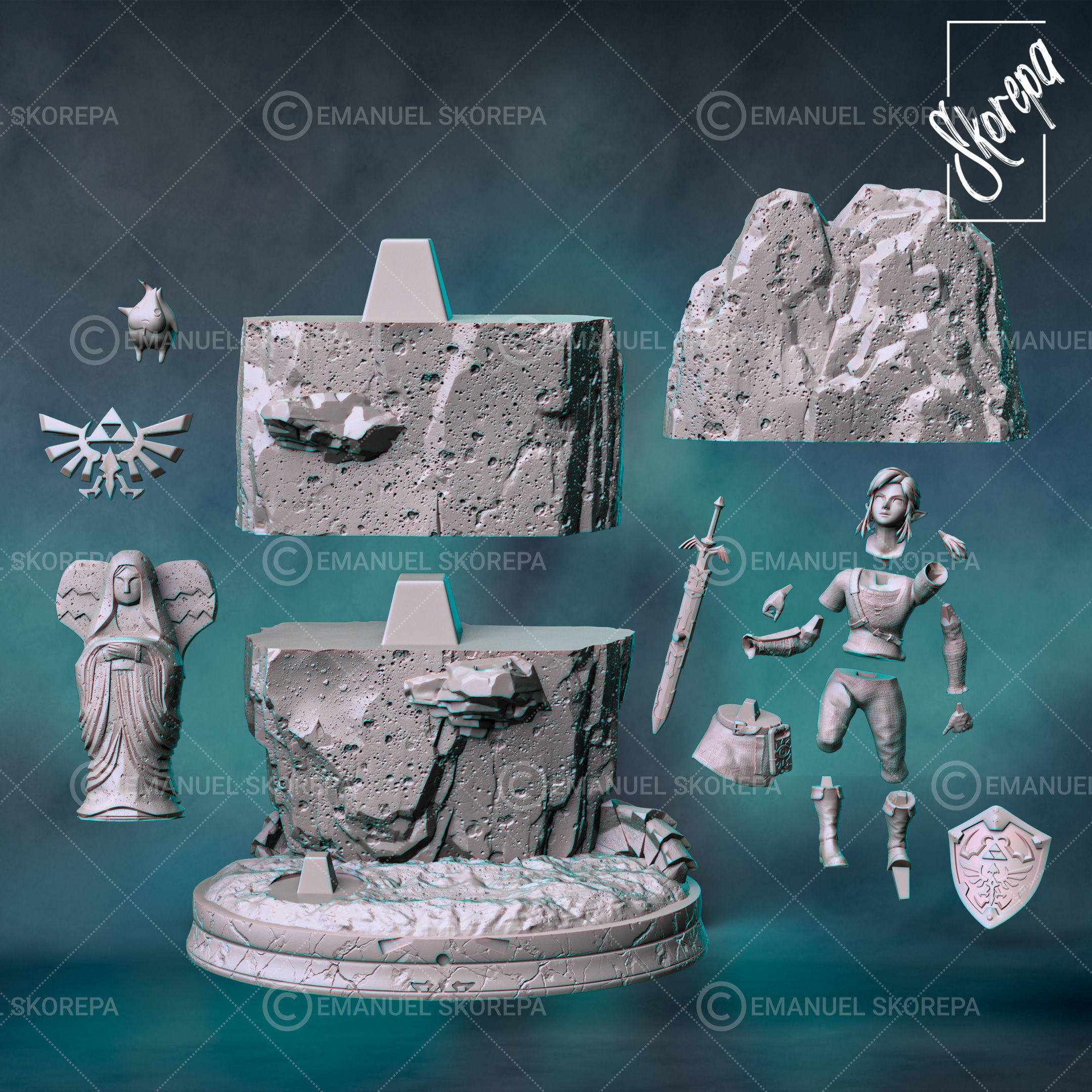 Link Climbing Diorama 3D print model_8