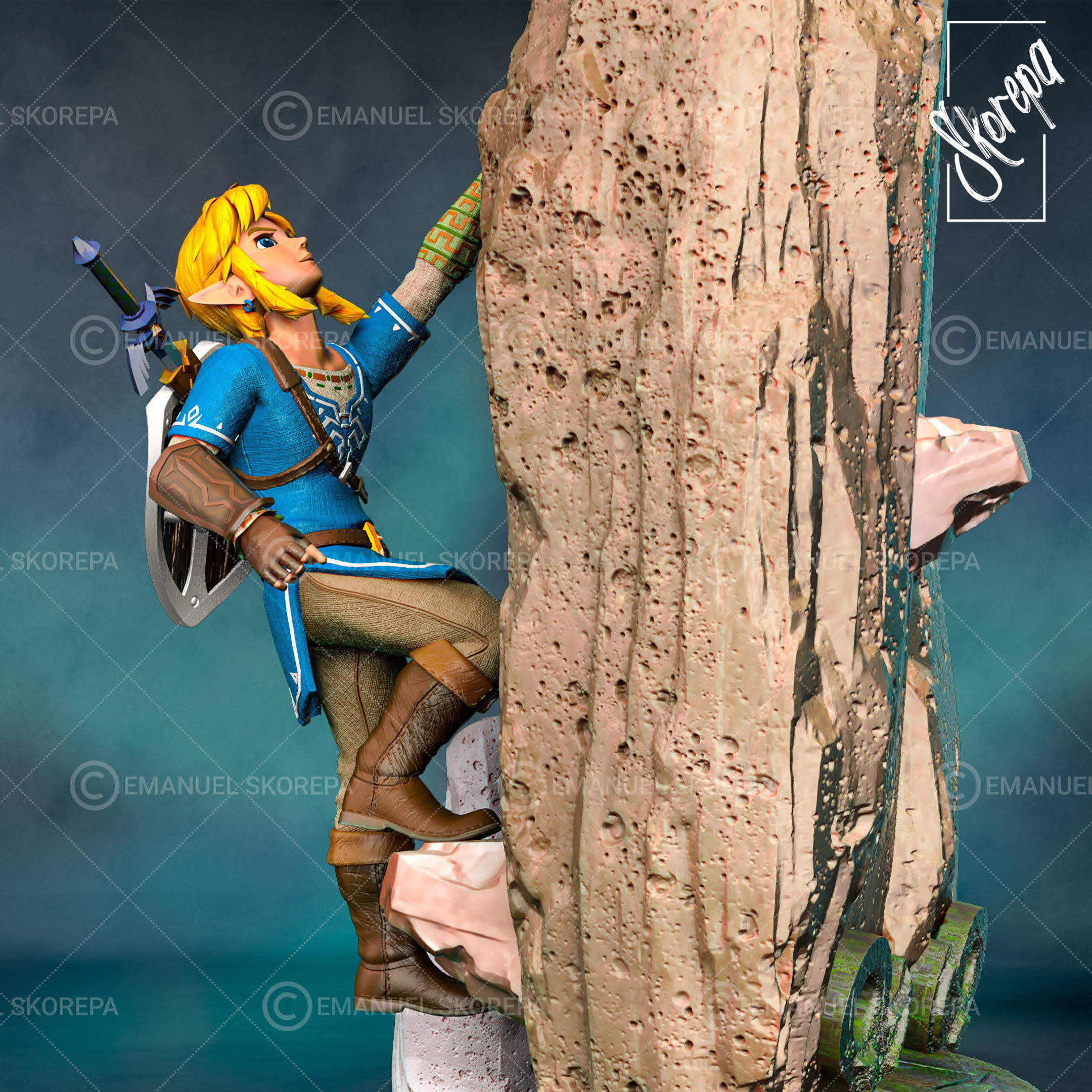 Link Climbing Diorama 3D print model_2