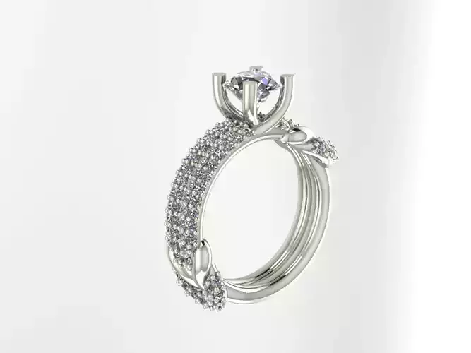 1ct Solitaire Ring 3D print model
