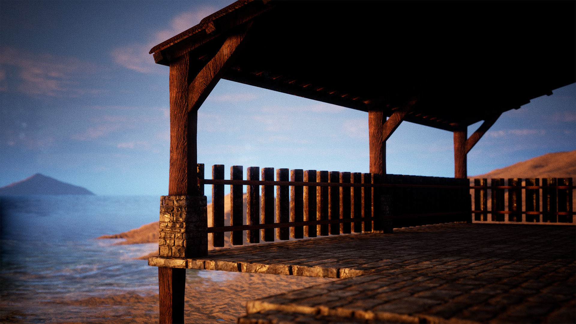 Modular Stone House 30 Assets Low-poly 3D model_7