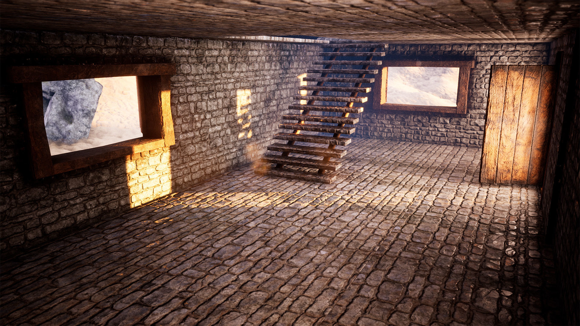 Modular Stone House 30 Assets Low-poly 3D model_6