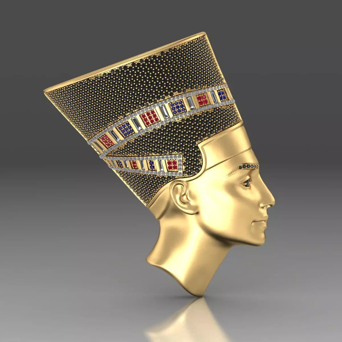 Queen Nefertiti Pendant CNC 3D print model