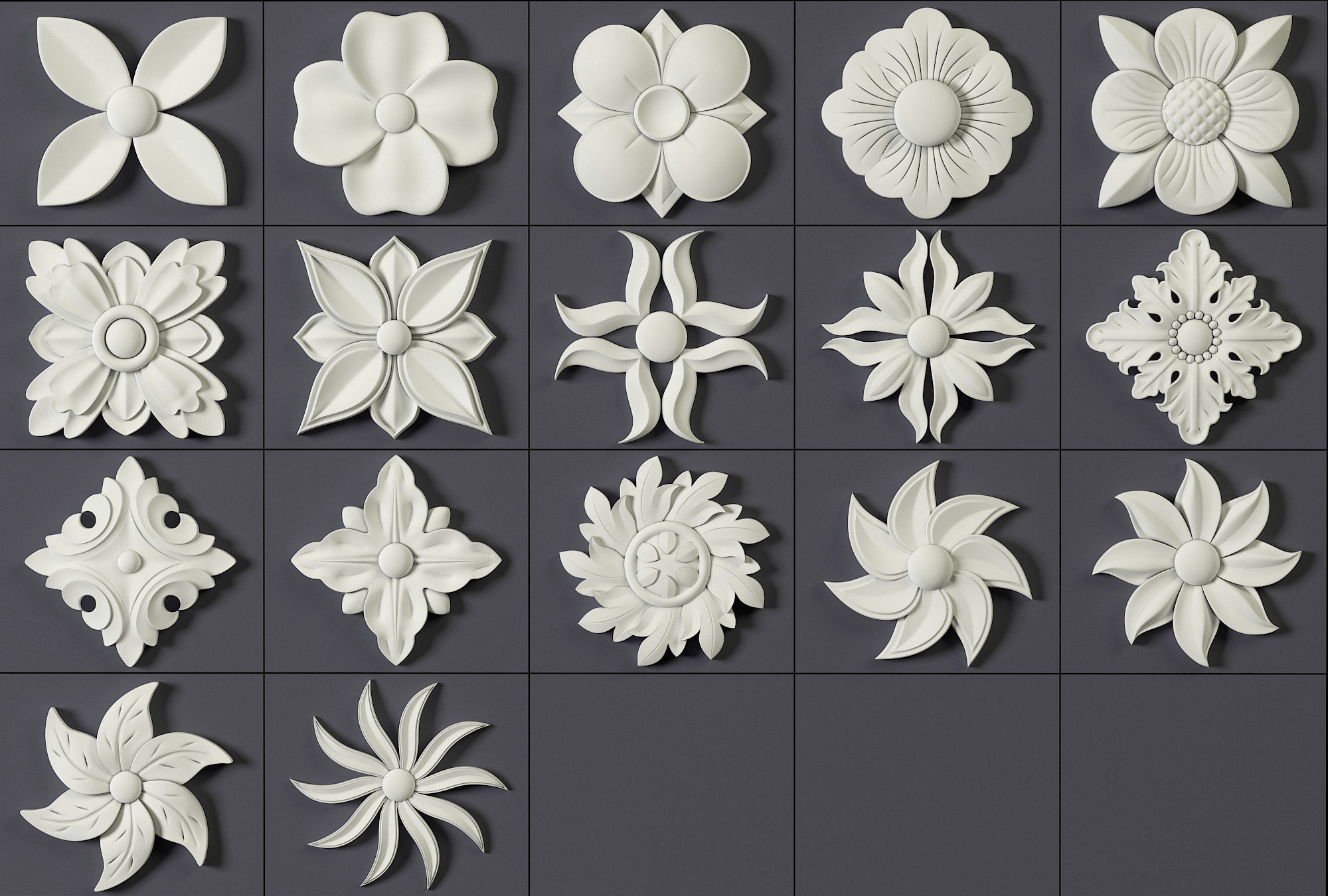 ORNAMENT BRUSHES ALPHA and 3D MODEL- VOL 01 - 02 - 03 - 04 - 05 3D Model Collection_60