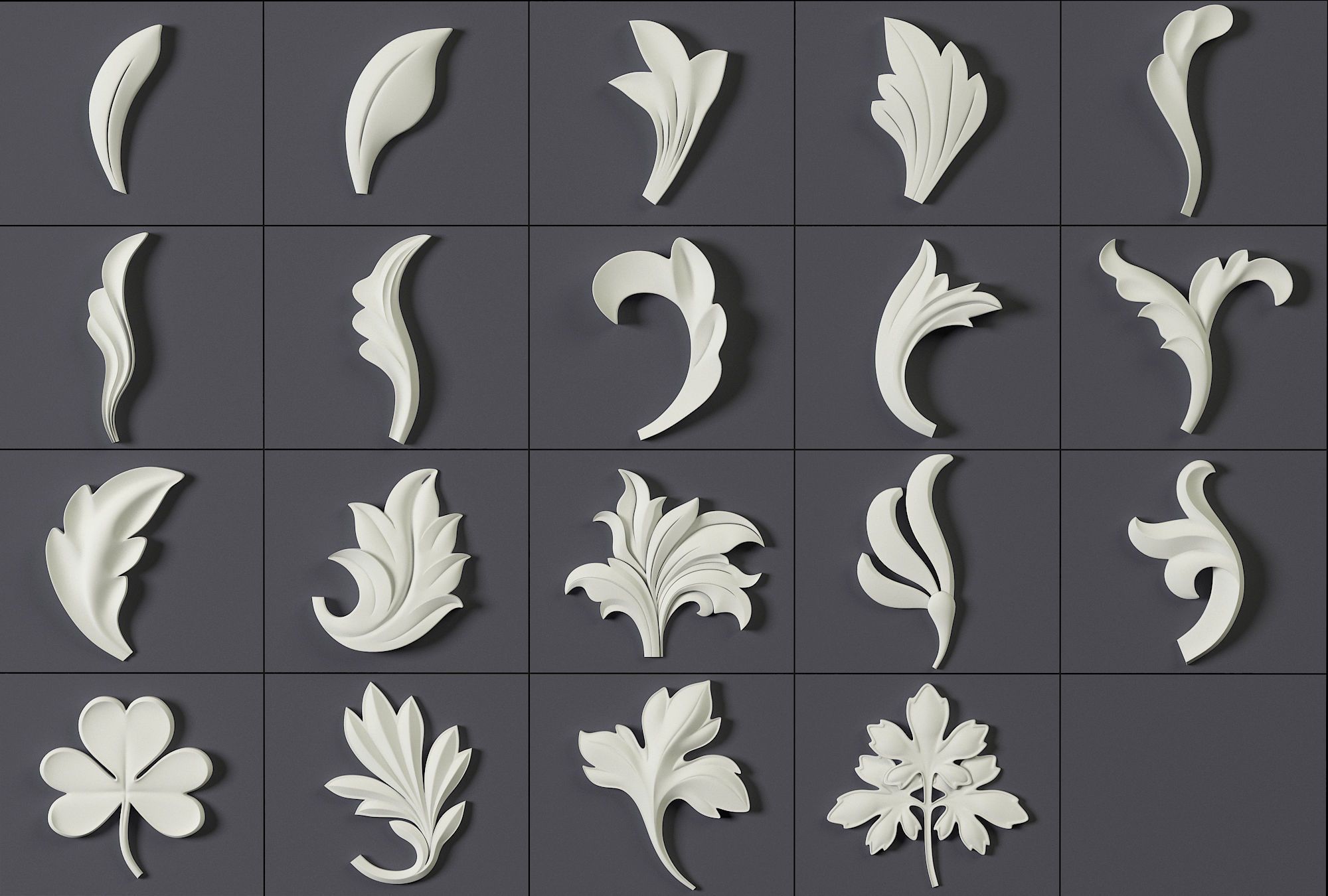 ORNAMENT BRUSHES ALPHA and 3D MODEL- VOL 01 - 02 - 03 - 04 - 05 3D Model Collection_59