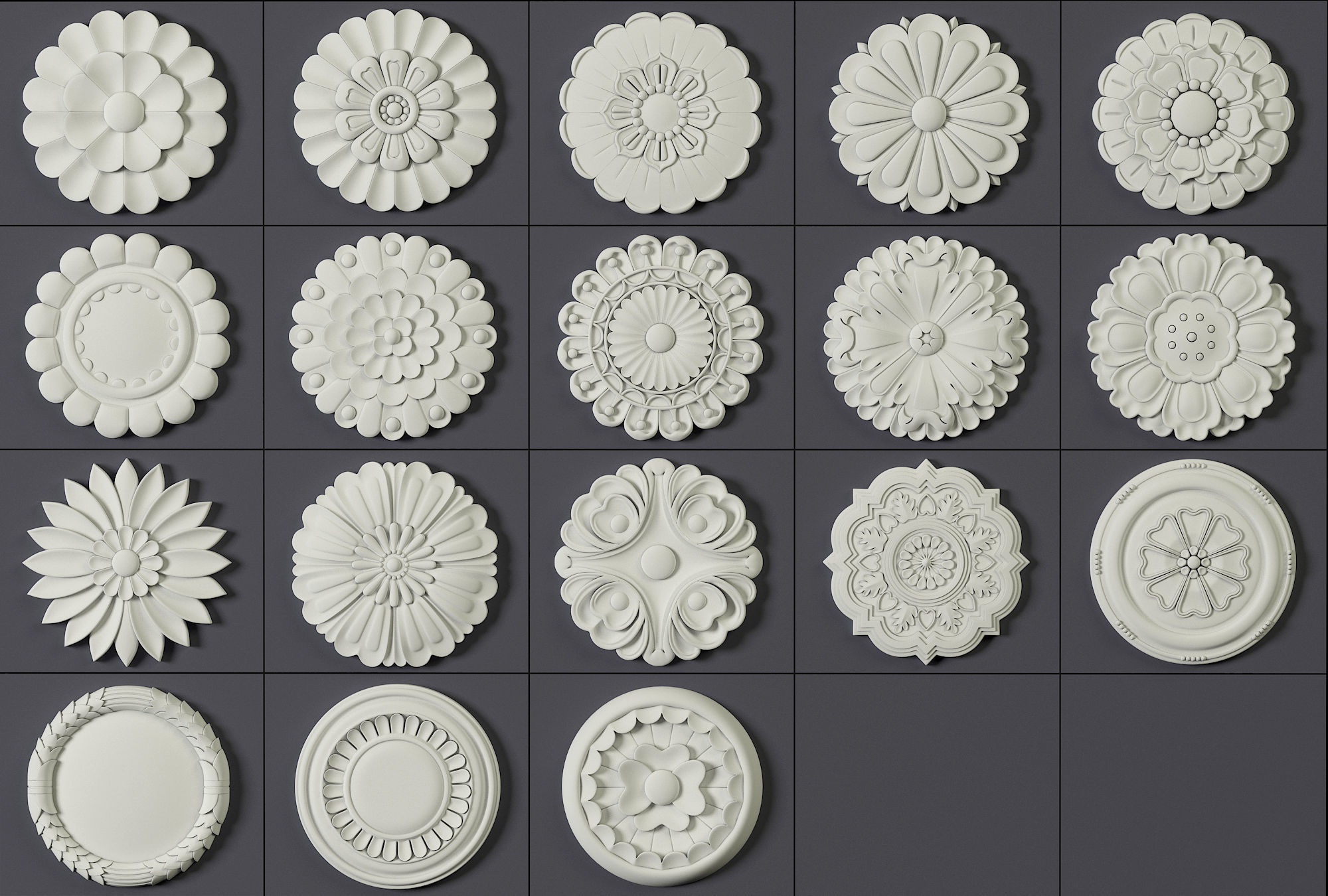 ORNAMENT BRUSHES ALPHA and 3D MODEL- VOL 01 - 02 - 03 - 04 - 05 3D Model Collection_54