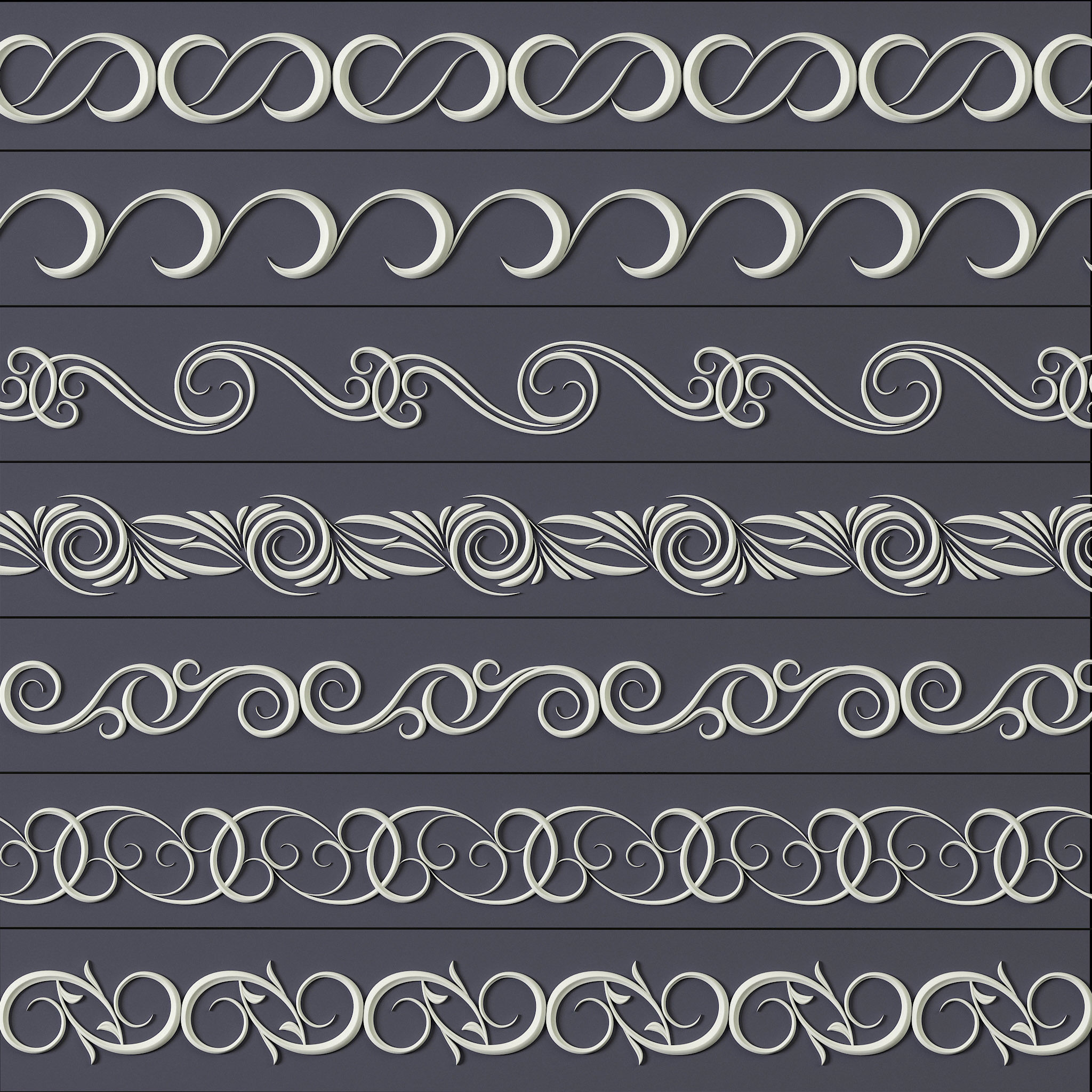 ORNAMENT BRUSHES ALPHA and 3D MODEL- VOL 01 - 02 - 03 - 04 - 05 3D Model Collection_58