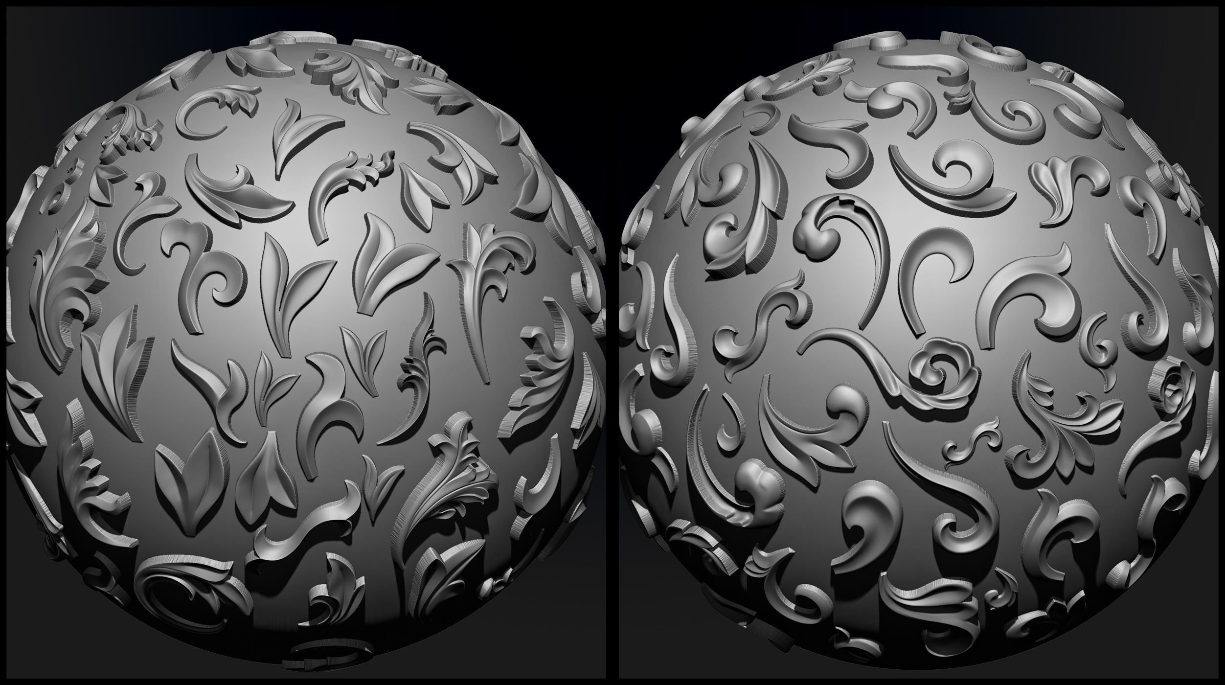 ORNAMENT BRUSHES ALPHA and 3D MODEL- VOL 01 - 02 - 03 - 04 - 05 3D Model Collection_10