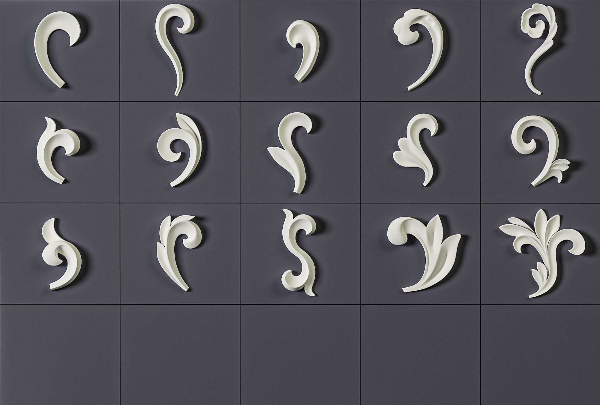 ORNAMENT BRUSHES ALPHA and 3D MODEL- VOL 01 - 02 - 03 - 04 - 05 3D Model Collection_51