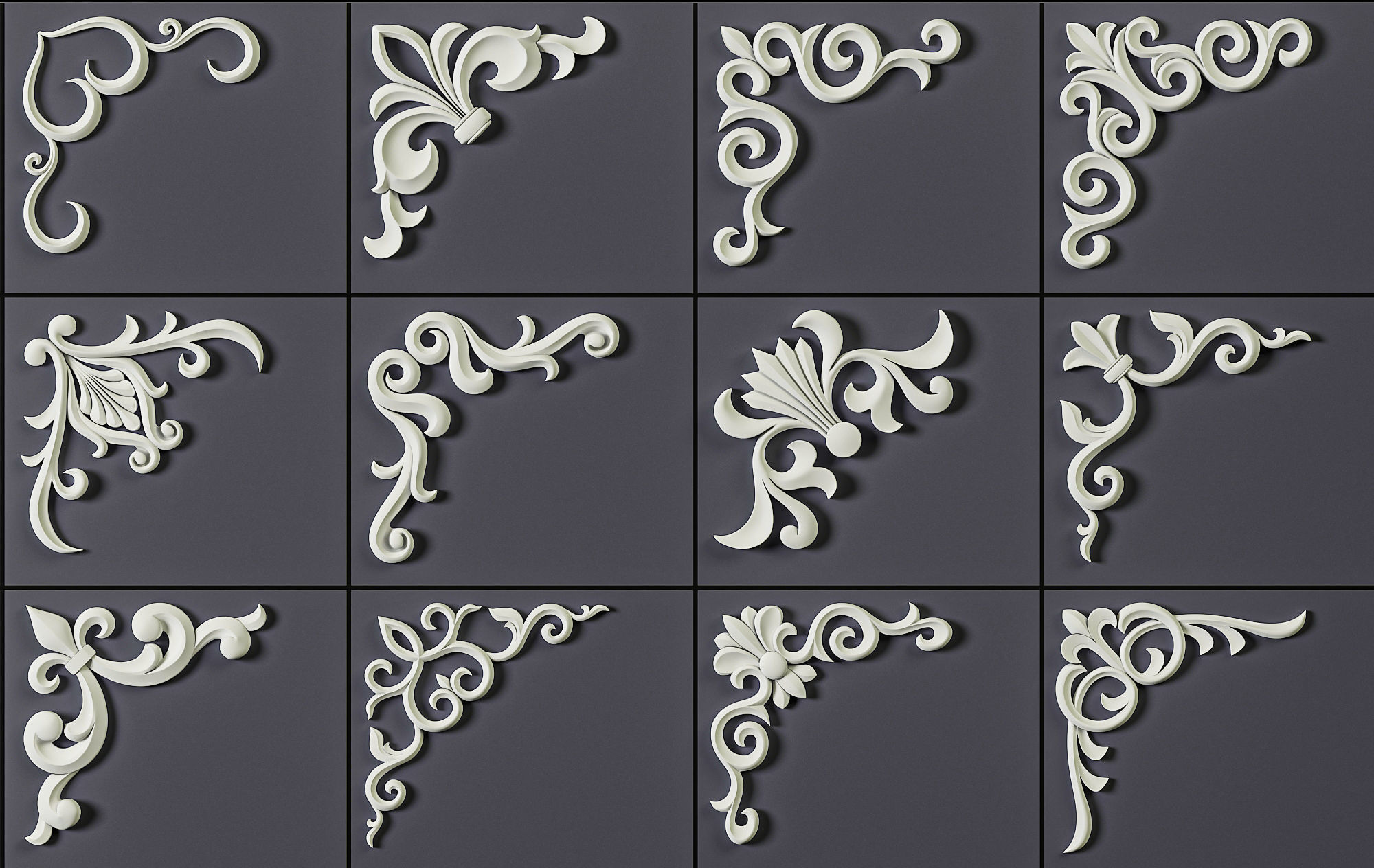 ORNAMENT BRUSHES ALPHA and 3D MODEL- VOL 01 - 02 - 03 - 04 - 05 3D Model Collection_45