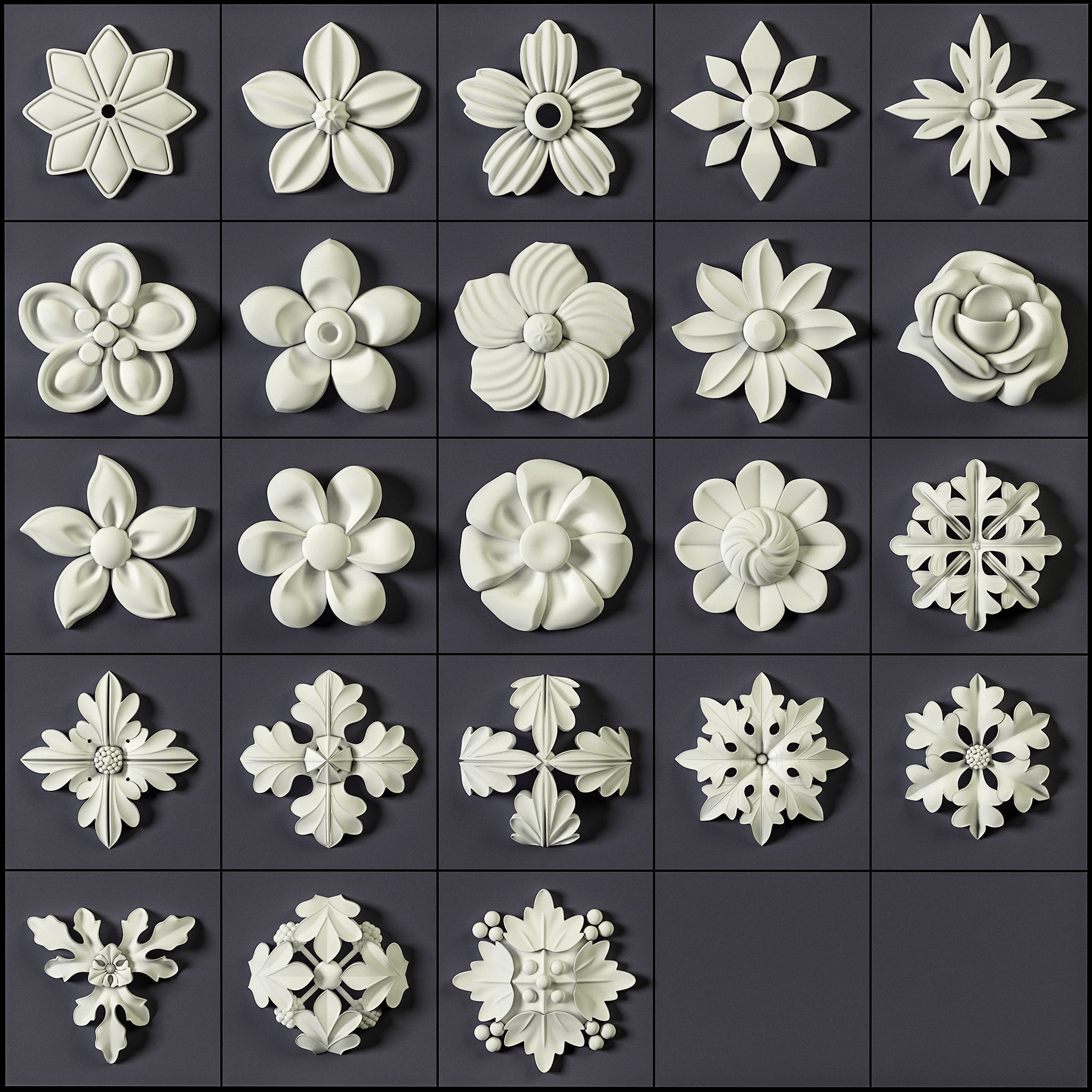 ORNAMENT BRUSHES ALPHA and 3D MODEL- VOL 01 - 02 - 03 - 04 - 05 3D Model Collection_32