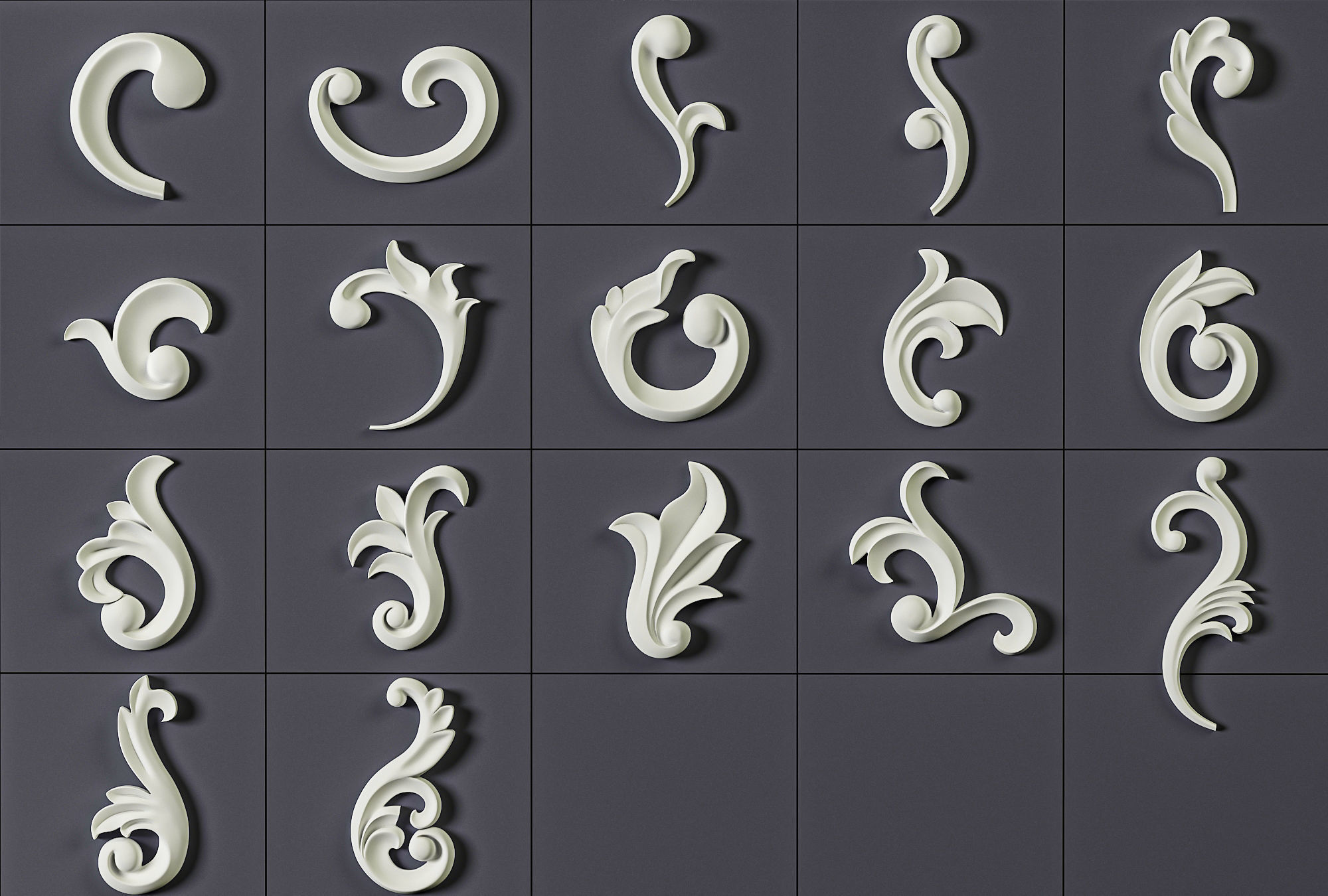 ORNAMENT BRUSHES ALPHA and 3D MODEL- VOL 01 - 02 - 03 - 04 - 05 3D Model Collection_23
