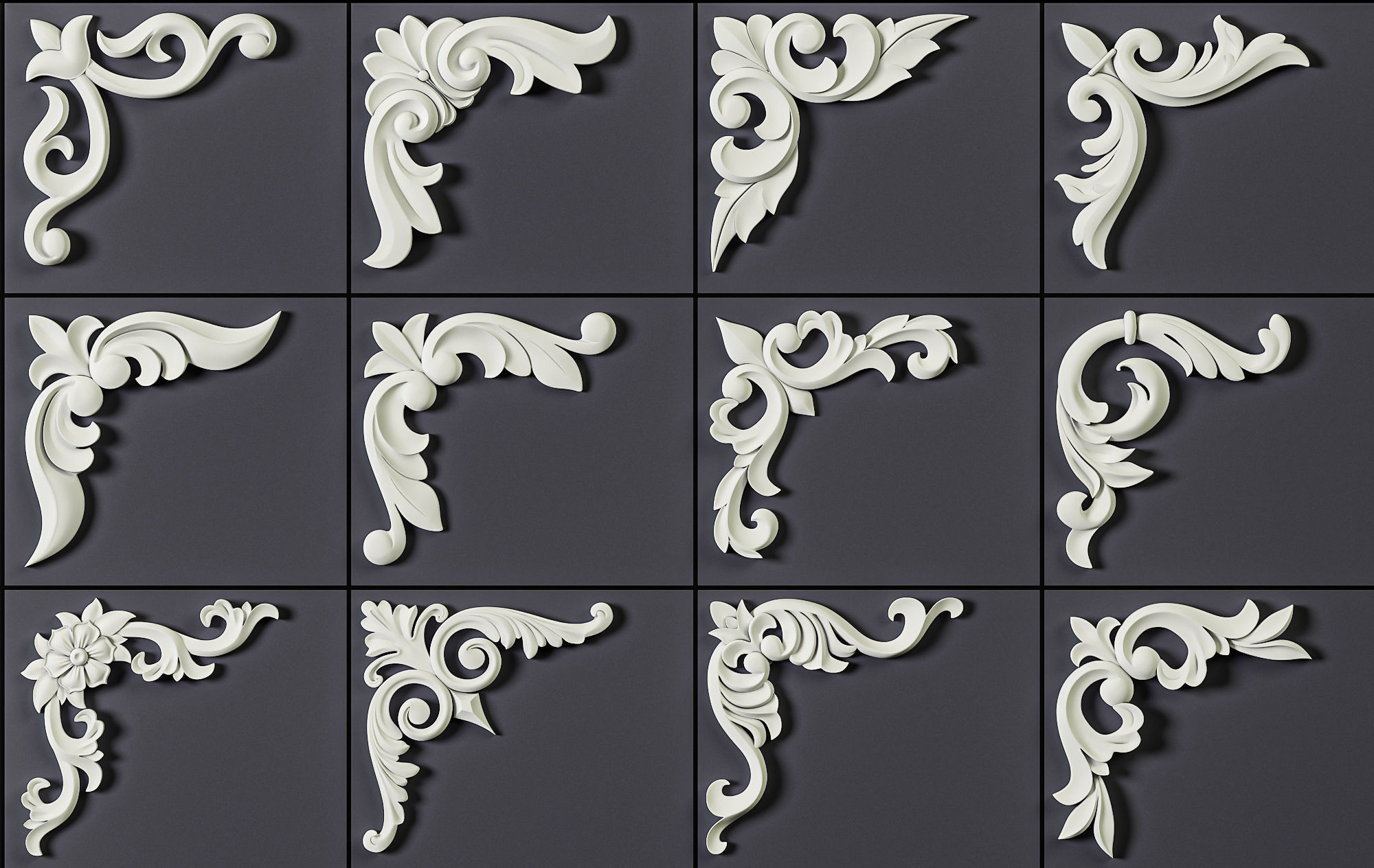 ORNAMENT BRUSHES ALPHA and 3D MODEL- VOL 01 - 02 - 03 - 04 - 05 3D Model Collection_27
