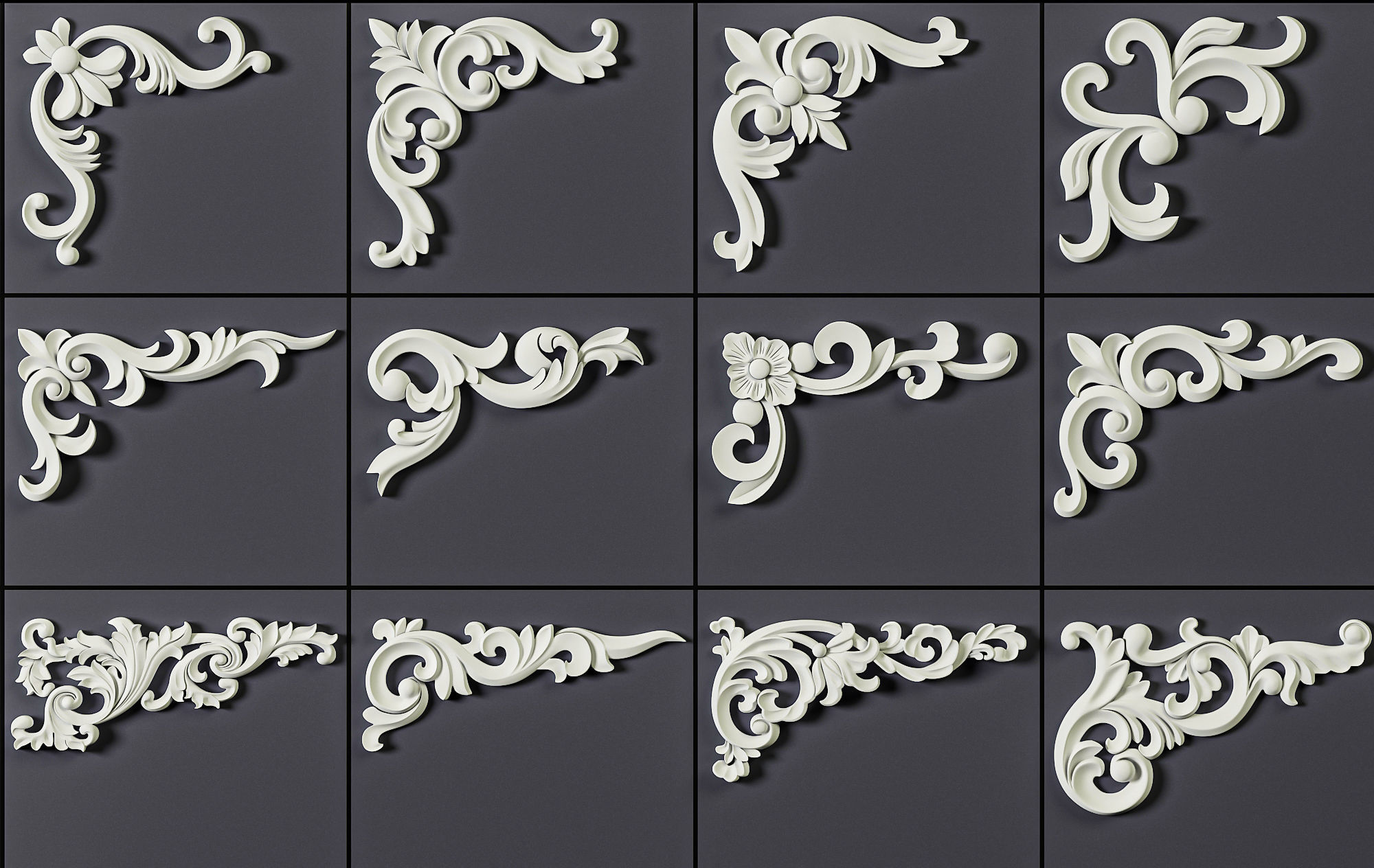 ORNAMENT BRUSHES ALPHA and 3D MODEL- VOL 01 - 02 - 03 - 04 - 05 3D Model Collection_34