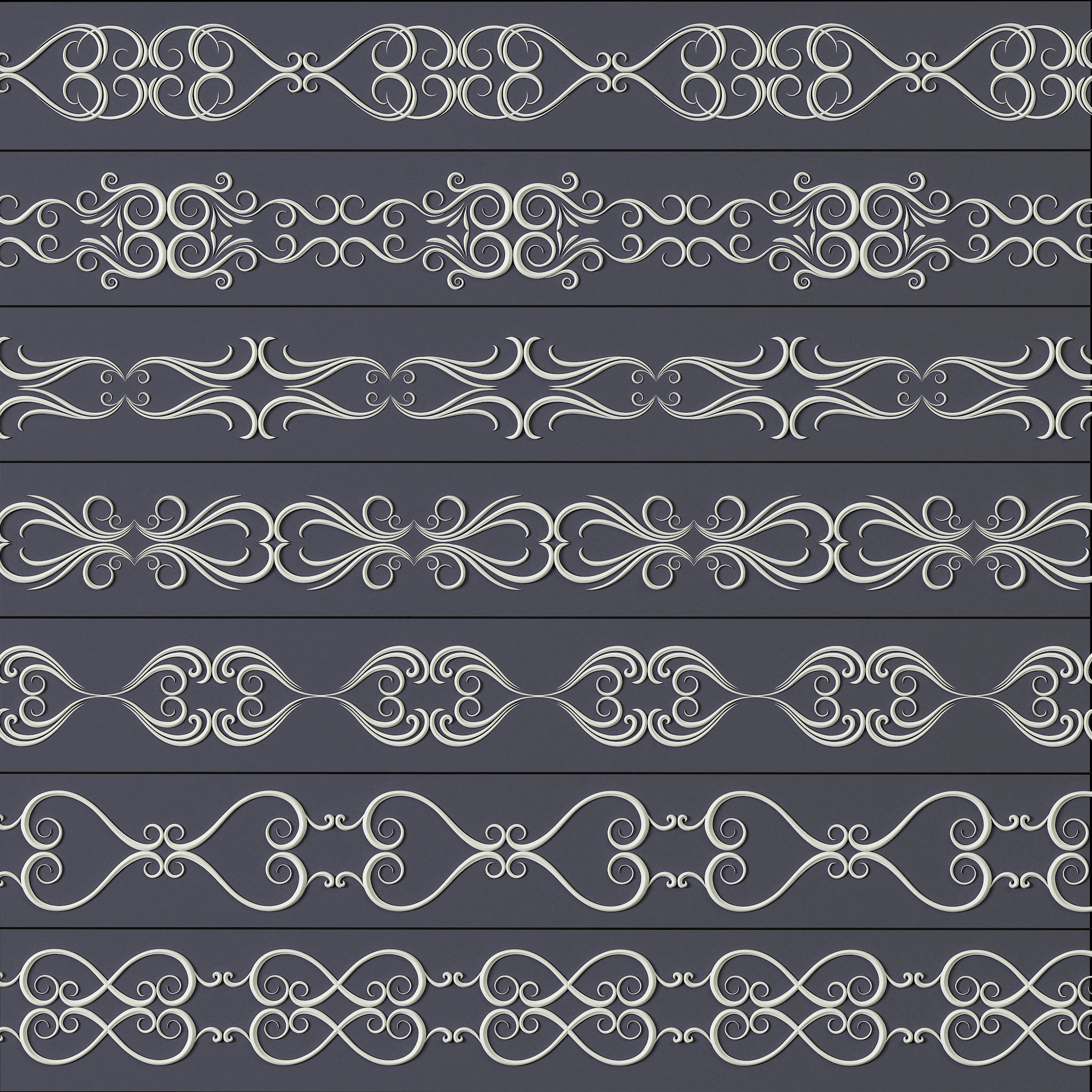 ORNAMENT BRUSHES ALPHA and 3D MODEL- VOL 01 - 02 - 03 - 04 - 05 3D Model Collection_61