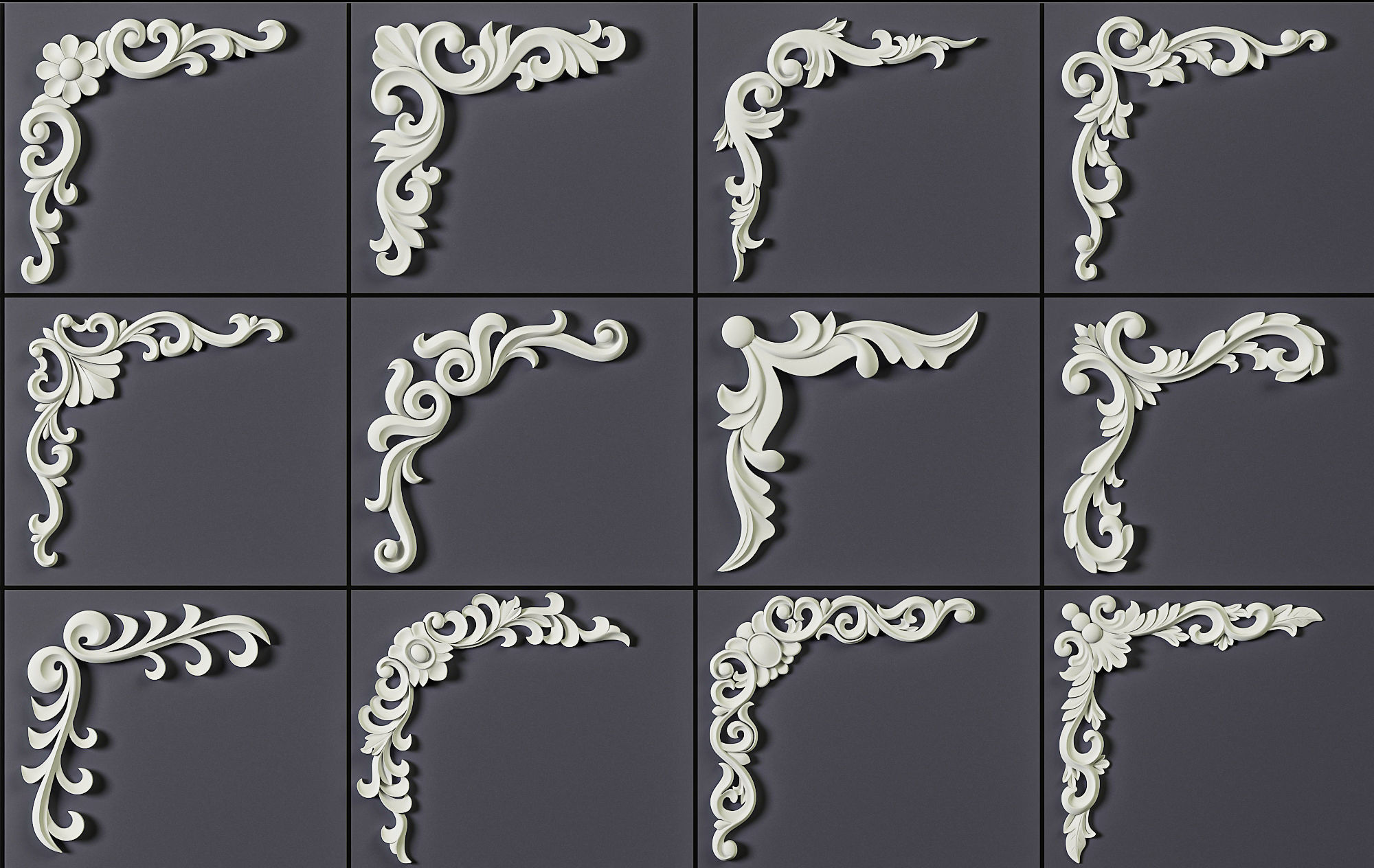 ORNAMENT BRUSHES ALPHA and 3D MODEL- VOL 01 - 02 - 03 - 04 - 05 3D Model Collection_40
