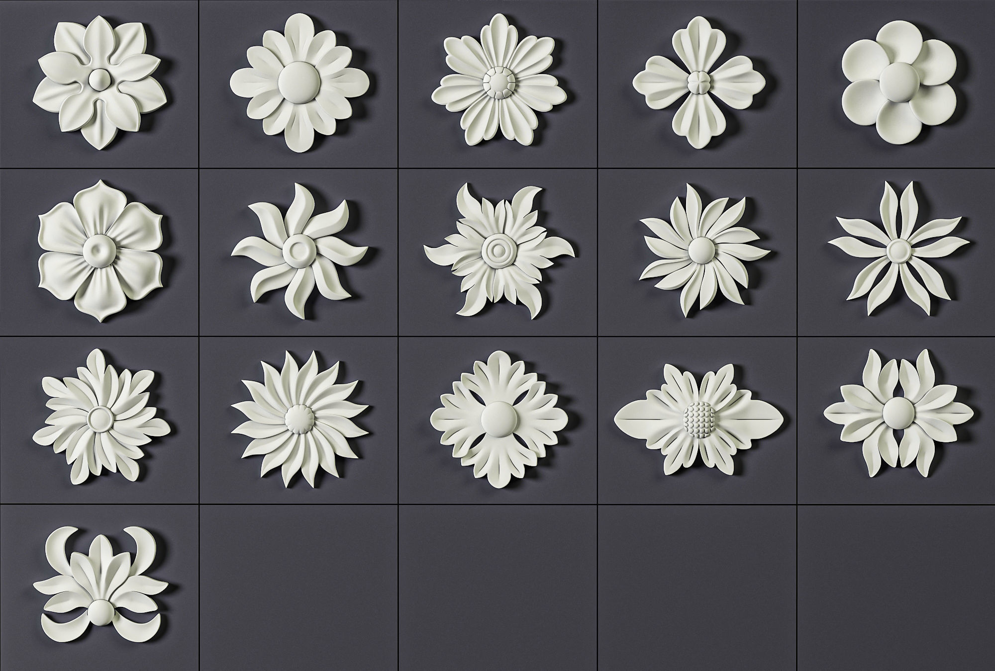 ORNAMENT BRUSHES ALPHA and 3D MODEL- VOL 01 - 02 - 03 - 04 - 05 3D Model Collection_41