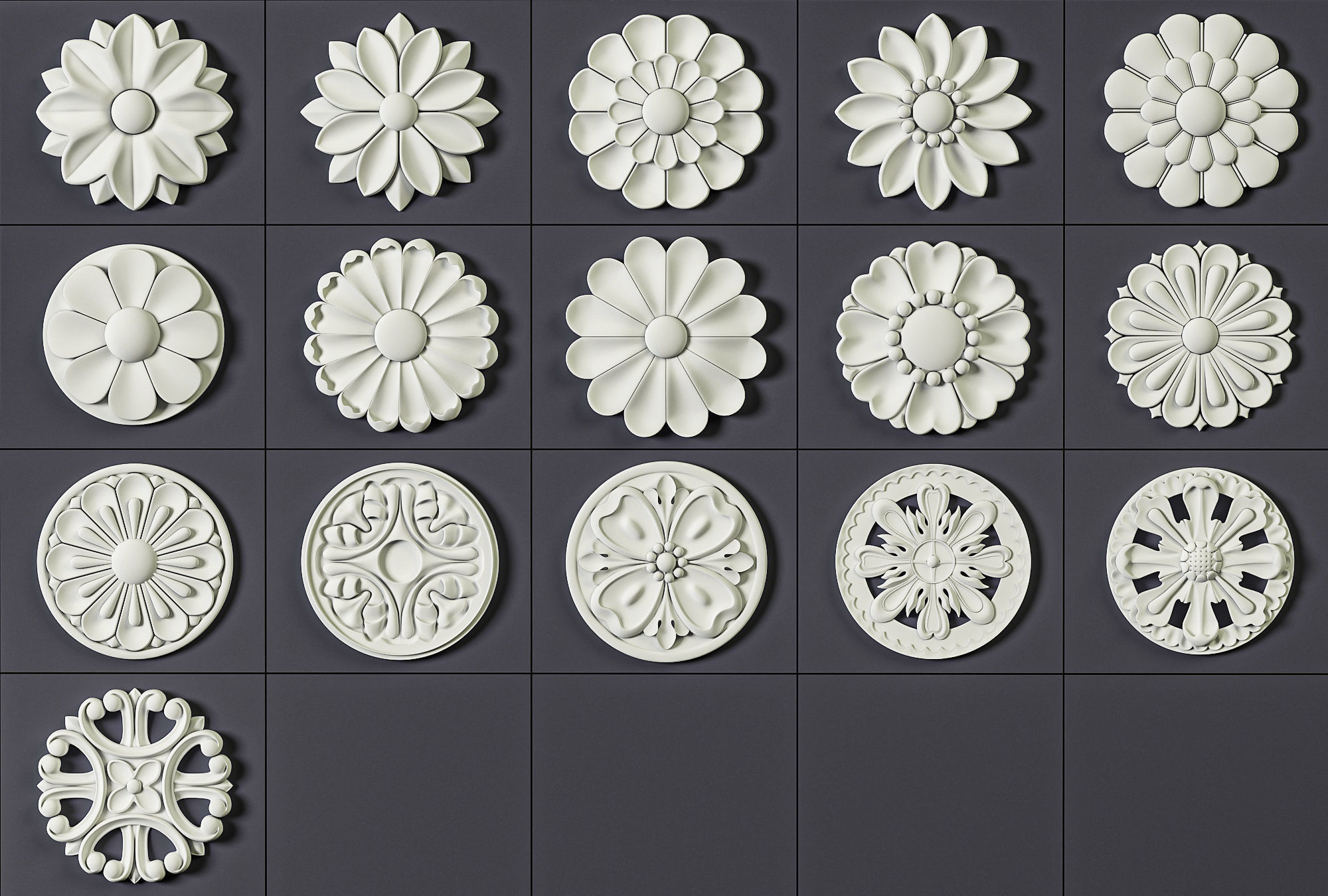 ORNAMENT BRUSHES ALPHA and 3D MODEL- VOL 01 - 02 - 03 - 04 - 05 3D Model Collection_36