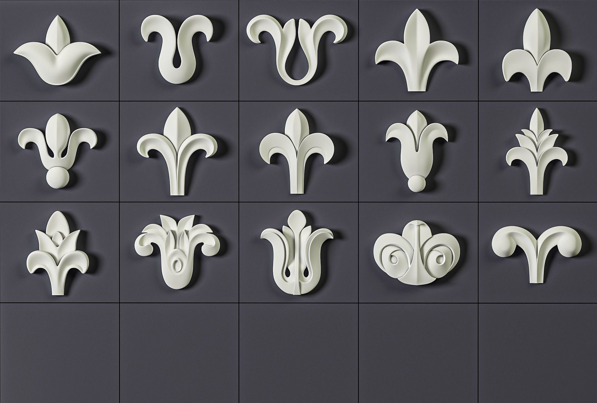 ORNAMENT BRUSHES ALPHA and 3D MODEL- VOL 01 - 02 - 03 - 04 - 05 3D Model Collection_39