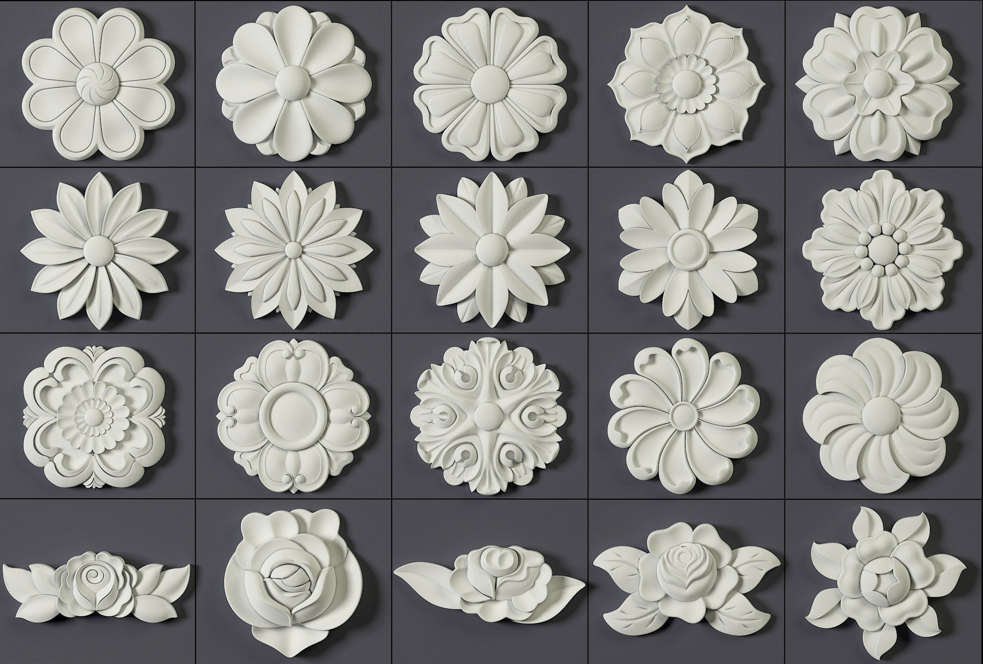 ORNAMENT BRUSHES ALPHA and 3D MODEL- VOL 01 - 02 - 03 - 04 - 05 3D Model Collection_56