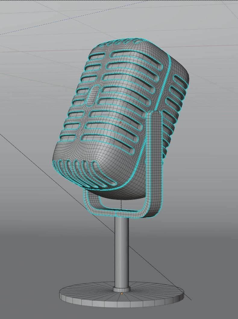 Retro Microphone 3D model_1