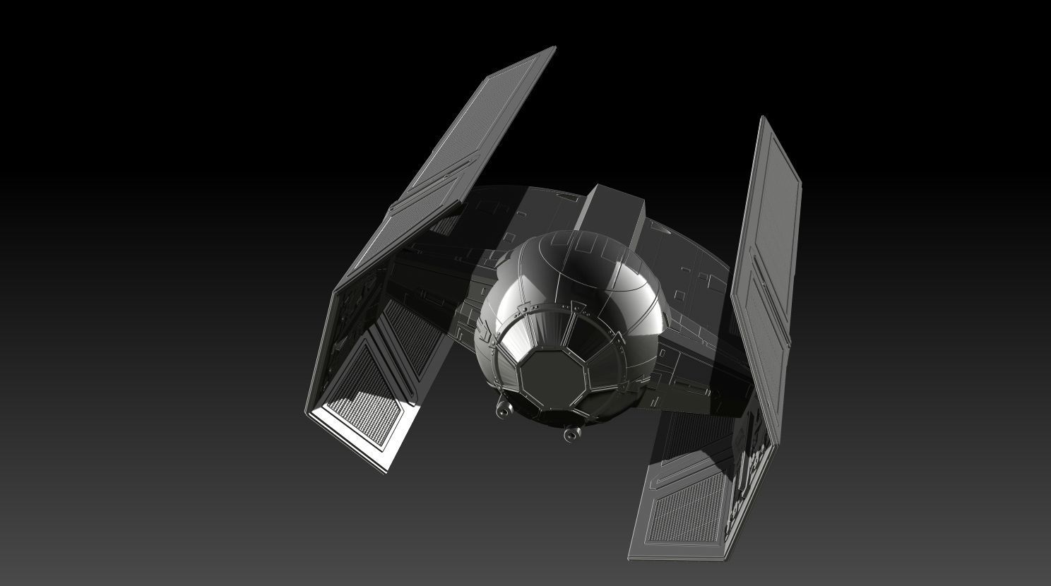 Darth Vaders Tie Advanced X1 3D print model_3