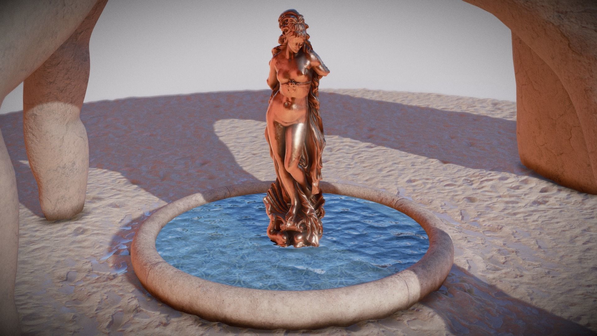 Temple Of Venus- Desert Low-poly 3D model_3