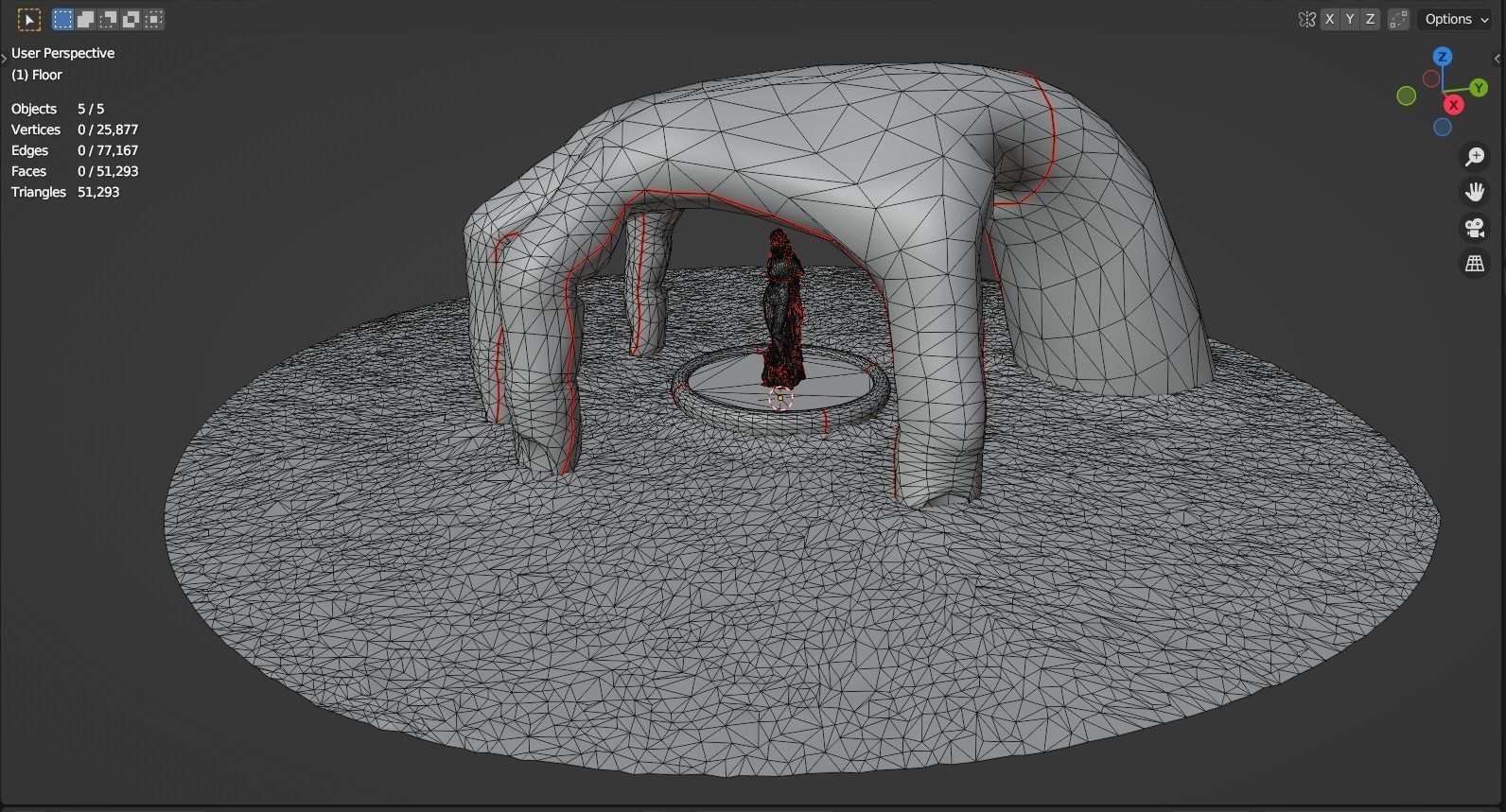 Temple Of Venus- Desert Low-poly 3D model_5