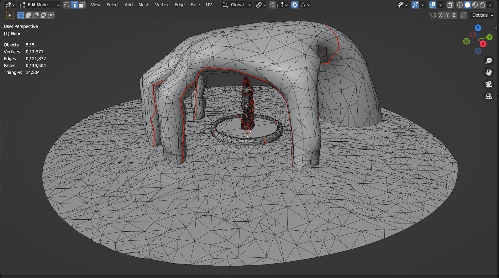 Temple Of Venus- Desert Low-poly 3D model_6