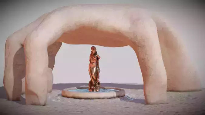 Temple Of Venus- Desert Low-poly 3D model