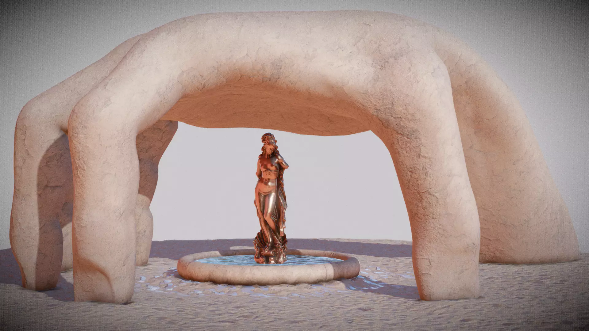 Temple Of Venus- Desert Low-poly 3D model_0