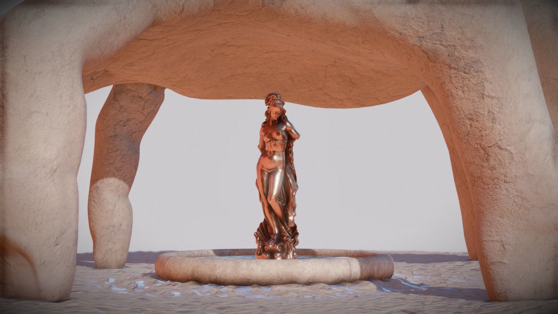 Temple Of Venus- Desert Low-poly 3D model_2