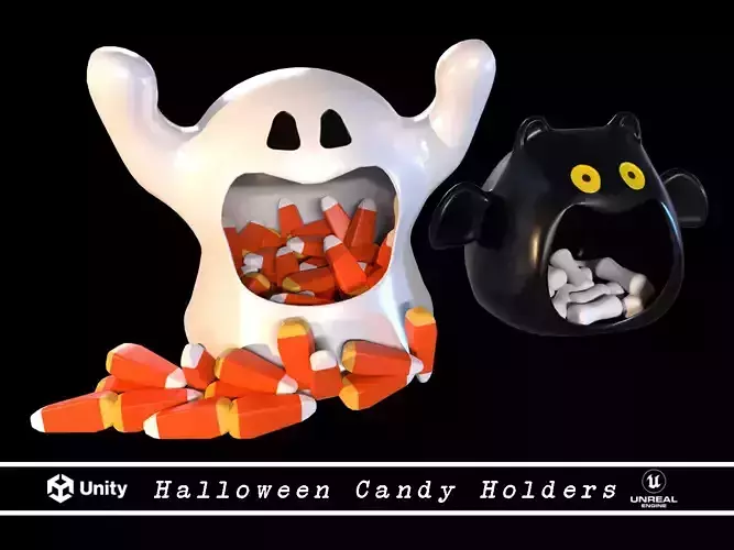 Ghost and Bat Halloween Candy Holder