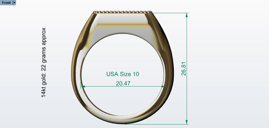 Creative men Signet  Masonic  ring Milgrain border hot style 3D print model_22